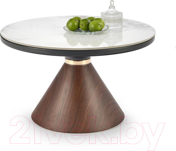 Изображение товара Журнальный столик Halmar Genesis (белый мрамор/ореховый/золотой)