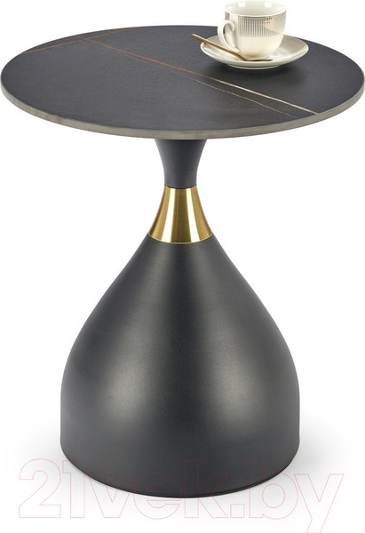 Изображение товара Журнальный столик Halmar Scalita (черный мрамор/черный/золотой)