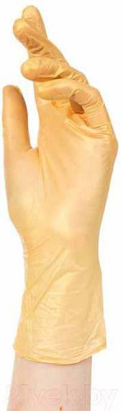 Изображение товара Перчатки одноразовые Adele Для индустрии красоты нитриловые неопудренные / 012М (М, 100шт, золото)