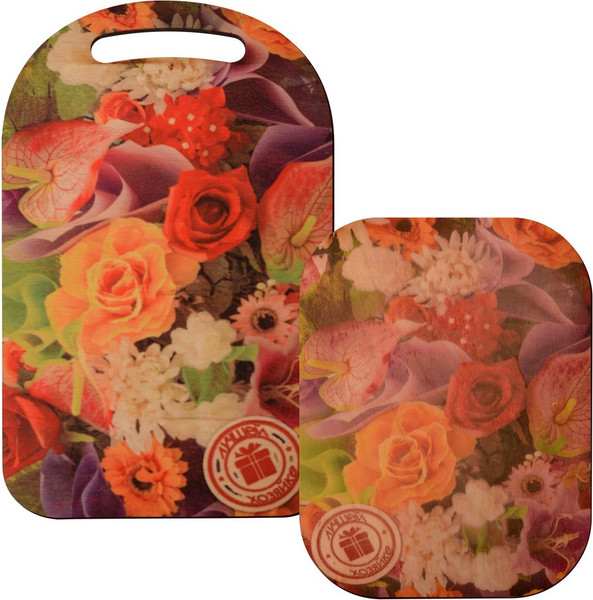 Изображение товара Разделочная доска Мультидом Цветочная феерия МБ18-378 (с подставкой)