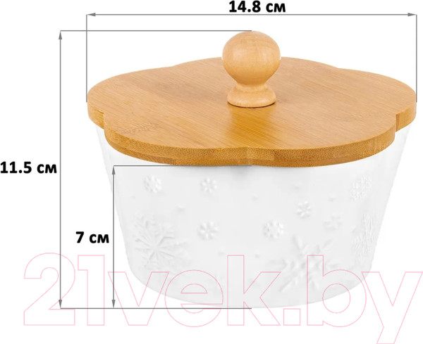 Изображение товара Емкость для хранения Elan Gallery Снежинки / 540535