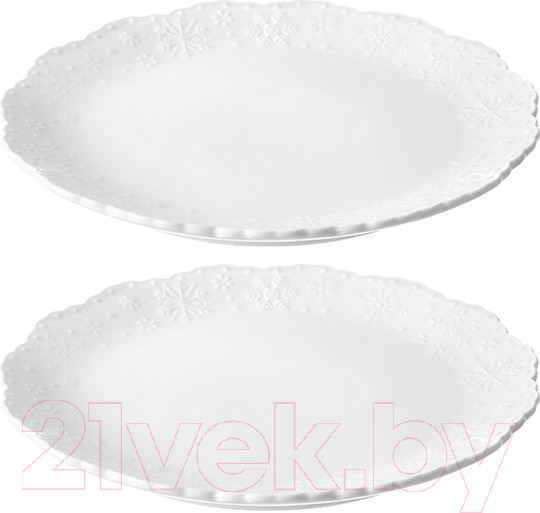 Изображение товара Набор тарелок Elan Gallery Снежинки / 540574