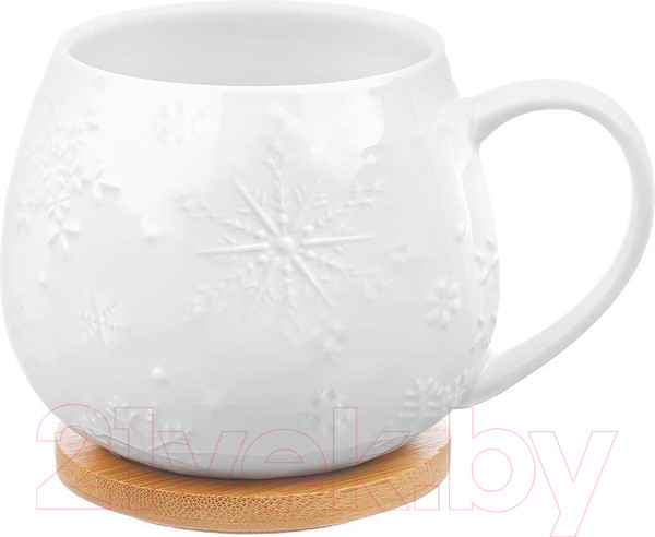 Изображение товара Кружка Elan Gallery Снежинки / 540583 (с подставкой)