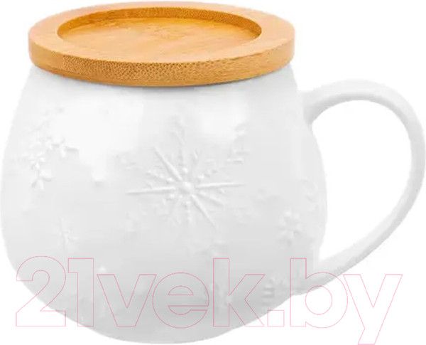 Изображение товара Кружка Elan Gallery Снежинки / 540583 (с подставкой)