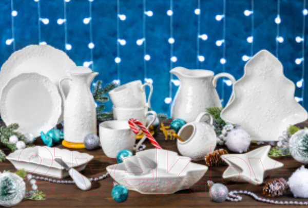 Изображение товара Кружка Elan Gallery Снежинки / 540583 (с подставкой)