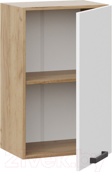 Изображение товара Шкаф навесной для кухни ТриЯ Детройт 1В45 исп.2 (дуб крафт золотой/белый глянец)