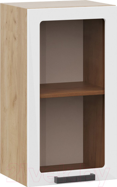 Изображение товара Шкаф навесной для кухни ТриЯ Детройт 1В45С исп.2 (дуб крафт золотой/белый глянец)