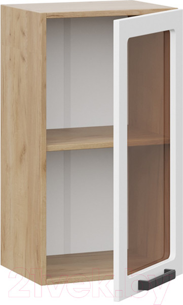 Изображение товара Шкаф навесной для кухни ТриЯ Детройт 1В45С исп.2 (дуб крафт золотой/белый глянец)