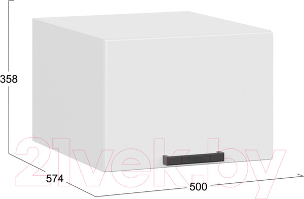 Изображение товара Шкаф навесной для кухни ТриЯ Детройт 1В5ГП исп.2 (белый/белый глянец)