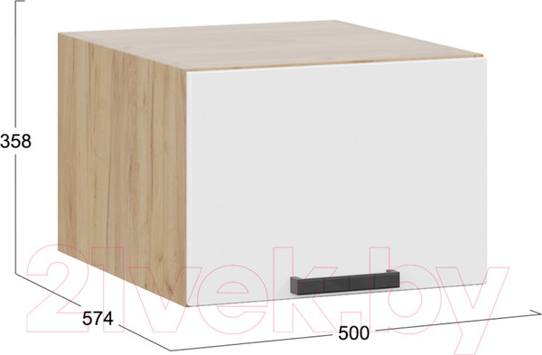 Изображение товара Шкаф навесной для кухни ТриЯ Детройт 1В5ГП исп.2 (дуб крафт золотой/белый глянец)