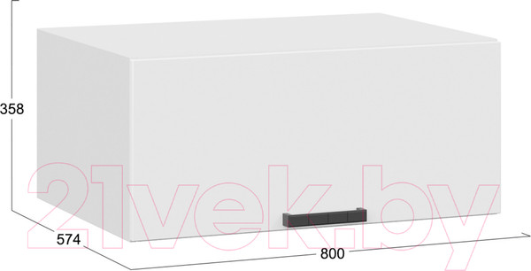 Изображение товара Шкаф навесной для кухни ТриЯ Детройт 1В8ГП исп.2 (белый/белый глянец)