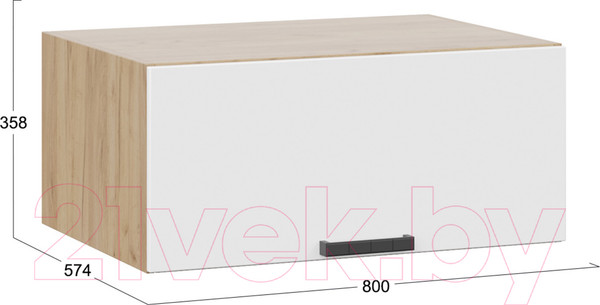 Изображение товара Шкаф навесной для кухни ТриЯ Детройт 1В8ГП исп.2 (дуб крафт золотой/белый глянец)