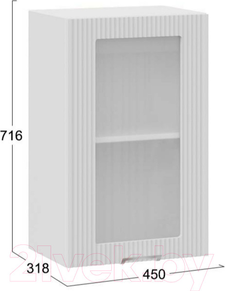 Изображение товара Шкаф навесной для кухни ТриЯ Кимберли 1В45С (белый/сноу)