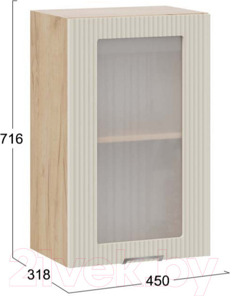 Изображение товара Шкаф навесной для кухни ТриЯ Кимберли 1В45С (дуб крафт золотой/крем)