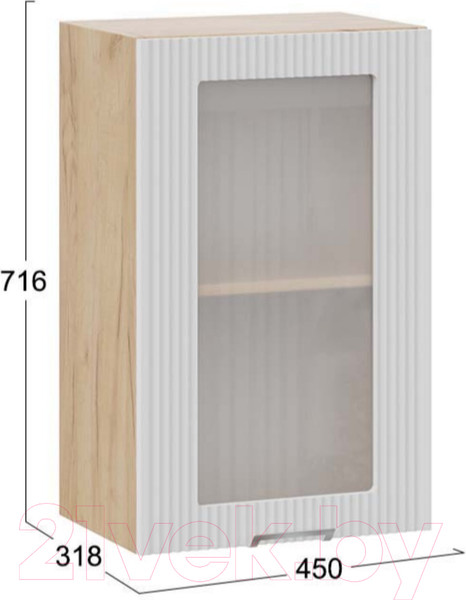 Изображение товара Шкаф навесной для кухни ТриЯ Кимберли 1В45С (дуб крафт золотой/сноу)