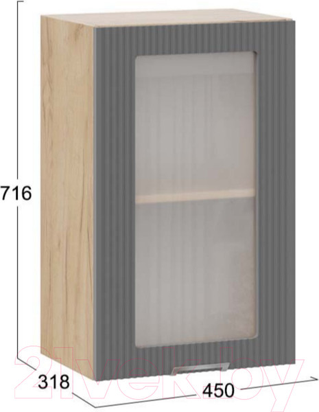 Изображение товара Шкаф навесной для кухни ТриЯ Кимберли 1В45С (дуб крафт золотой/титан)
