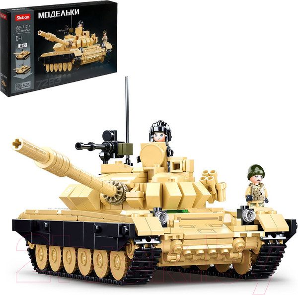 Изображение товара Конструктор Sluban Модельки. Боевой танк Т72 / M38-B1011 (770эл)