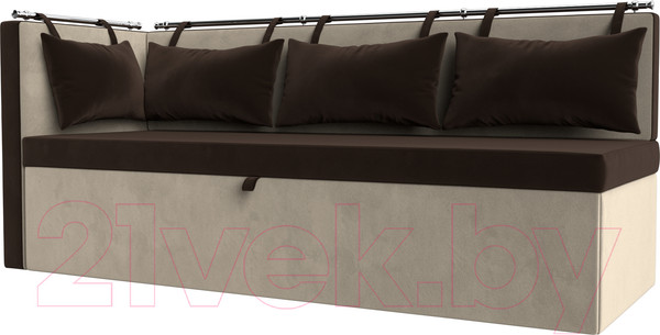 Изображение товара Уголок кухонный мягкий Лига Диванов Метро левый / 105024L (микровельвет коричневый/бежевый)