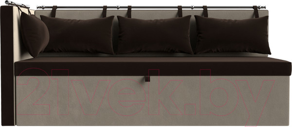 Изображение товара Уголок кухонный мягкий Лига Диванов Метро левый / 105024L (микровельвет коричневый/бежевый)