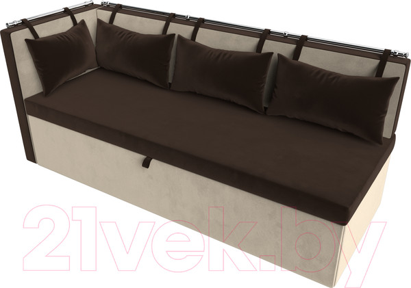 Изображение товара Уголок кухонный мягкий Лига Диванов Метро левый / 105024L (микровельвет коричневый/бежевый)