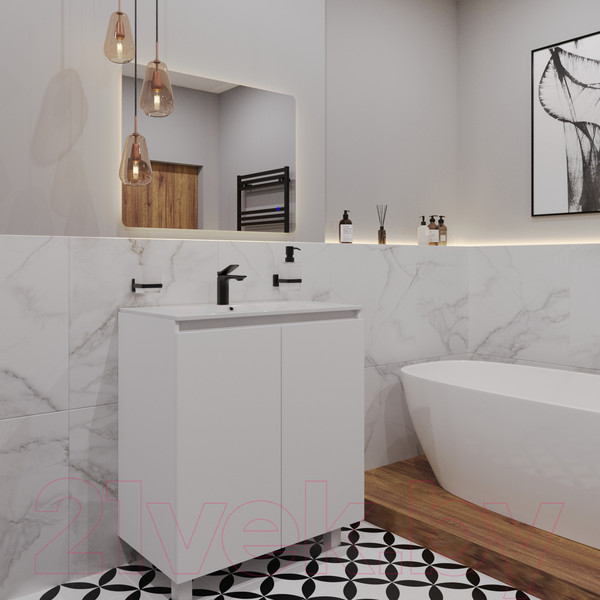 Изображение товара Тумба с умывальником ЗОВ Монови 60 / M60LW0LWS-OL60 (белый)