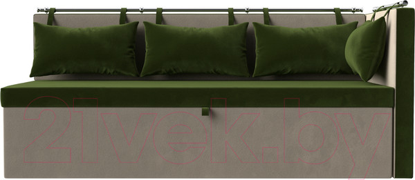 Изображение товара Уголок кухонный мягкий Лига Диванов Метро правый / 105023 (микровельвет зеленый/бежевый)