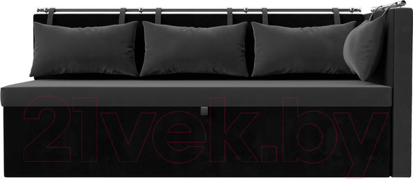 Изображение товара Уголок кухонный мягкий Лига Диванов Метро правый / 105032 (велюр серый/черный)