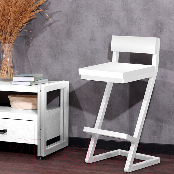 Изображение товара Стул барный Millwood Оберг 1 полубарный (белый/металл белый)