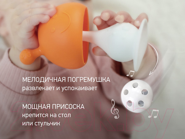 Изображение товара Прорезыватель для зубов ROXY-KIDS Грибочек с держателем в футляре / RST-001-O
