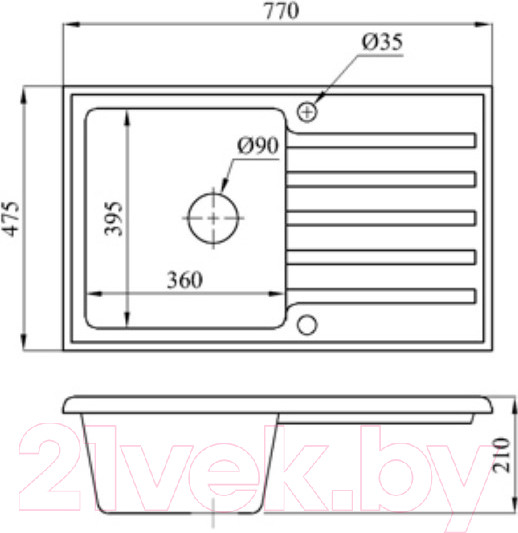 Изображение товара Мойка кухонная со смесителем БелЭворс Styl L + смеситель W74004-2 + дозатор L405F (черный)