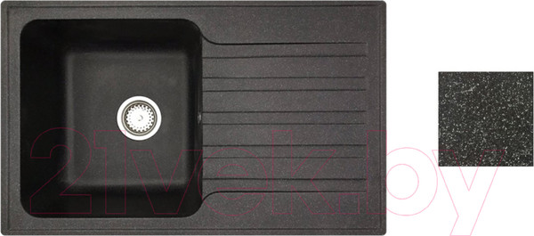 Изображение товара Мойка кухонная со смесителем БелЭворс Styl L + смеситель W74004-2 + дозатор L405F (черный)