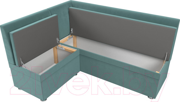 Изображение товара Уголок кухонный мягкий Лига Диванов Уют левый / 109625L (велюр бирюзовый)