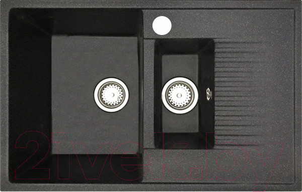 Изображение товара Мойка кухонная со смесителем БелЭворс Forma L + смеситель W74004-2 + дозатор L405F (черный)