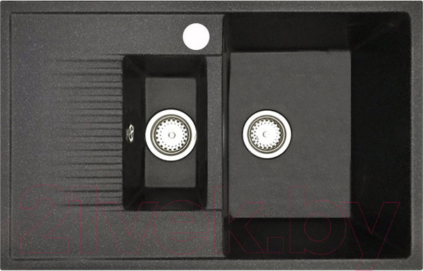 Изображение товара Мойка кухонная со смесителем БелЭворс Forma R + смеситель W74004-2 + дозатор L405F (черный)