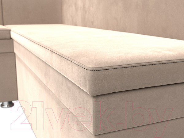 Изображение товара Уголок кухонный мягкий Лига Диванов Уют левый / 109626L (велюр бежевый)