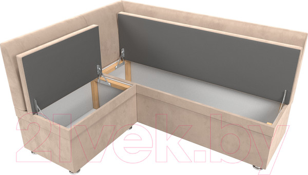 Изображение товара Уголок кухонный мягкий Лига Диванов Уют левый / 109626L (велюр бежевый)