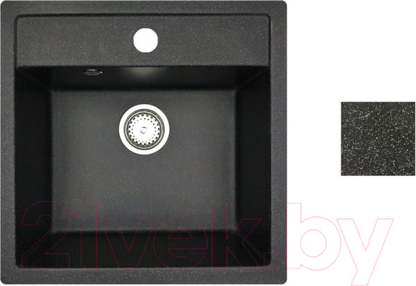 Изображение товара Мойка кухонная со смесителем БелЭворс Rio + смеситель W74004-2 + дозатор L405F (черный)