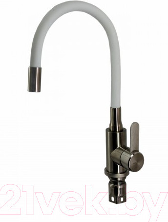 Изображение товара Мойка кухонная со смесителем БелЭворс Mila R + смеситель W74004-3 + дозатор L405H (белый)