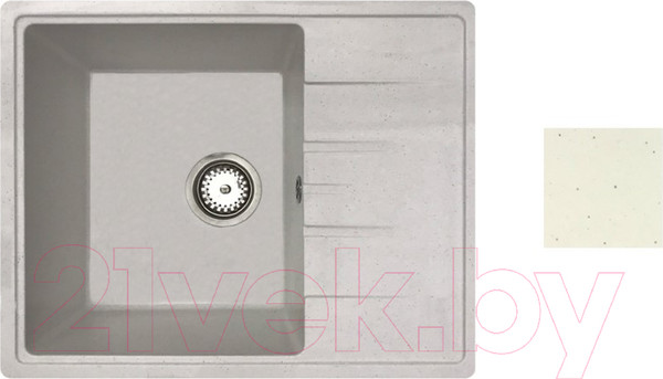 Изображение товара Мойка кухонная со смесителем БелЭворс Mila R + смеситель W74004-3 + дозатор L405H (белый)