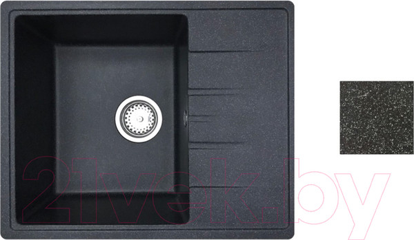 Изображение товара Мойка кухонная со смесителем БелЭворс Mila R + смеситель W74004-2 + дозатор L405F (черный)