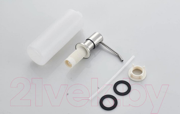 Изображение товара Мойка кухонная со смесителем БелЭворс Mila L + смеситель W74004-9 + дозатор L405-1 (серый/сатин)