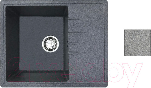 Изображение товара Мойка кухонная со смесителем БелЭворс Mila L + смеситель W74004-9 + дозатор L405-1 (серый/сатин)