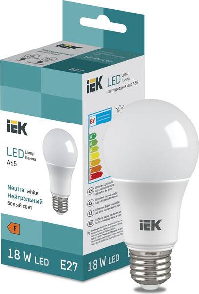 Изображение товара Лампа IEK A65 1850lm 4000K E27 / LL-I-A65-18-230-40-E27
