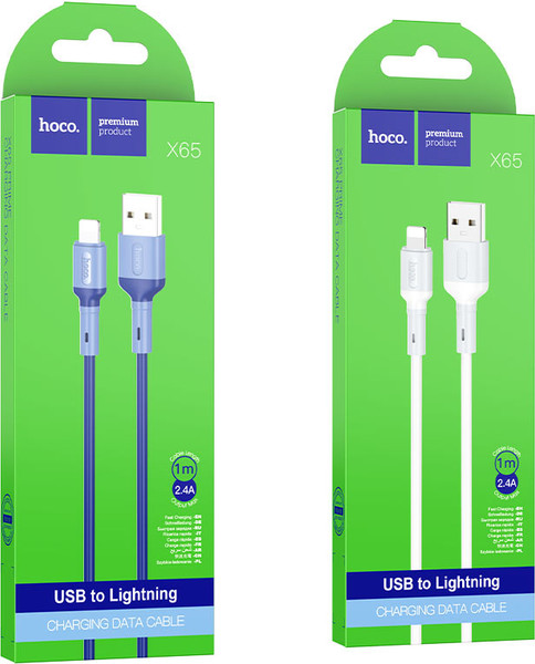 Изображение товара Кабель Hoco X65 AM-8pin-Lightning (1м, синий)