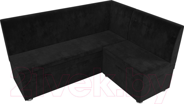 Изображение товара Уголок кухонный мягкий Лига Диванов Уют правый / 109628 (велюр черный)