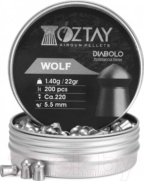 Изображение товара Пульки для пневматики Oztay Wolf Diabolo 5.5 (200шт)