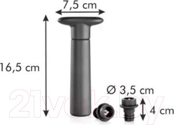 Изображение товара Устройство для вакуумизации бутылок Tescoma Uno Vino с насосом 695430 (2шт)