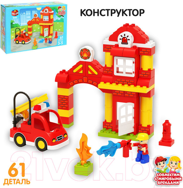 Изображение товара Конструктор Unicon Пожарная станция / 9468369 (61эл)