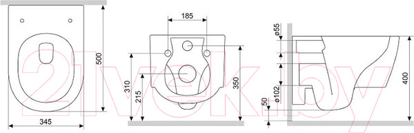 Изображение товара Унитаз подвесной с инсталляцией Damixa Jupiter DX77C1700SC + Berges АТОМ 410 040331 (с кнопкой)
