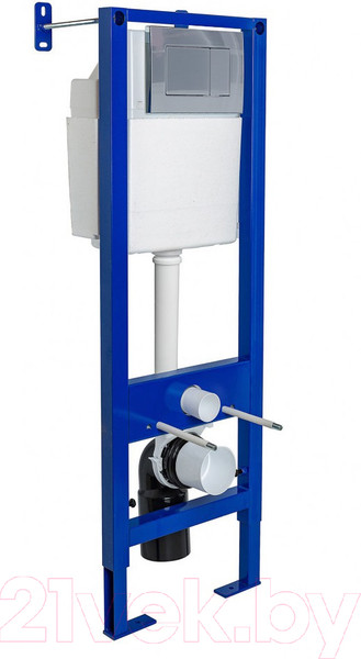 Изображение товара Унитаз подвесной с инсталляцией Damixa Jupiter DX77C1700SC + Berges АТОМ 410 040331 (с кнопкой)